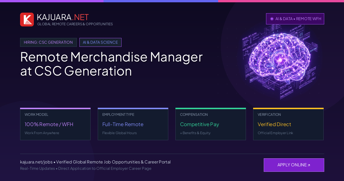 Remote Merchandise Manager at CSC Generation - Work From Home