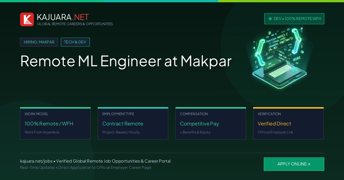 Remote ML Engineer at Makpar - Work From Home