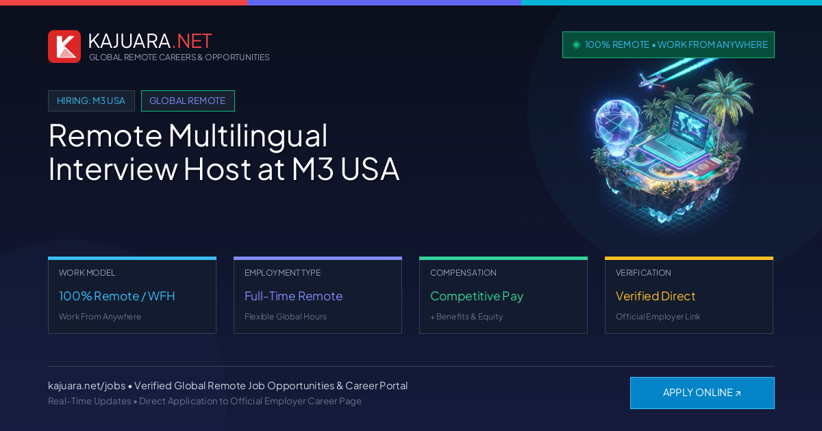 Remote Multilingual Interview Host at M3 USA - Work From Home