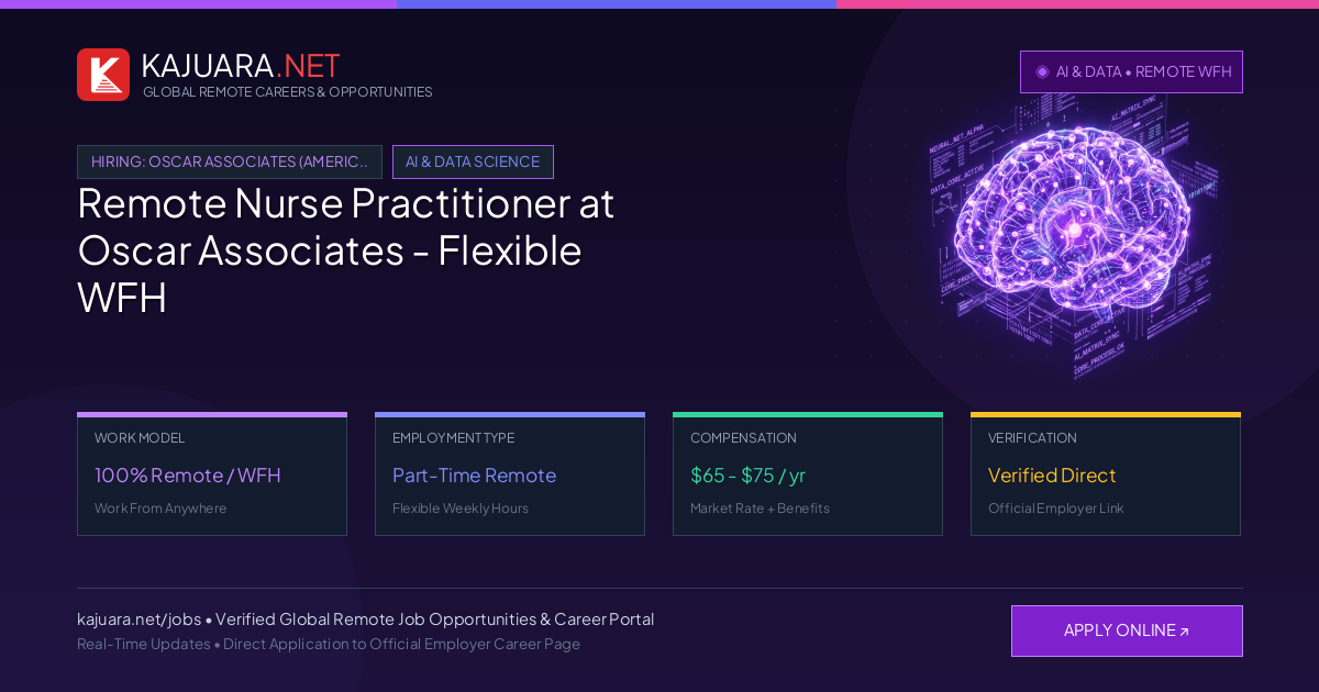 Remote Nurse Practitioner at Oscar Associates - Flexible WFH