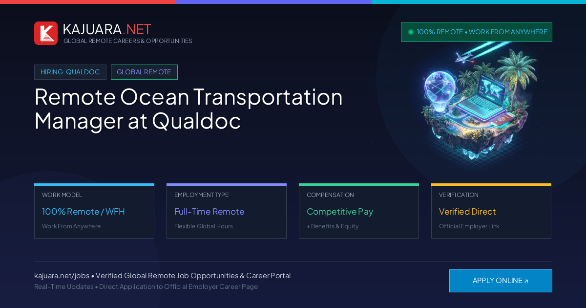 Remote Ocean Transportation Manager at Qualdoc - Work From Home