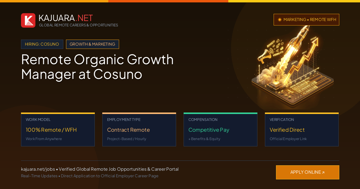 Remote Organic Growth Manager at Cosuno - Work From Home
