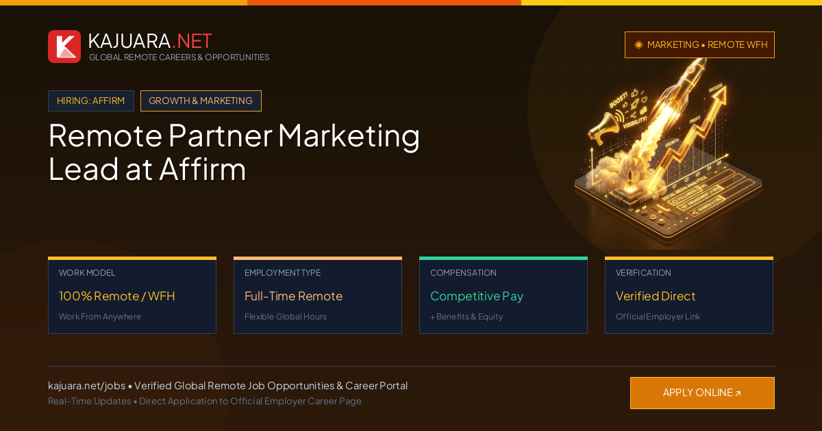 Remote Partner Marketing Lead at Affirm - Work From Home
