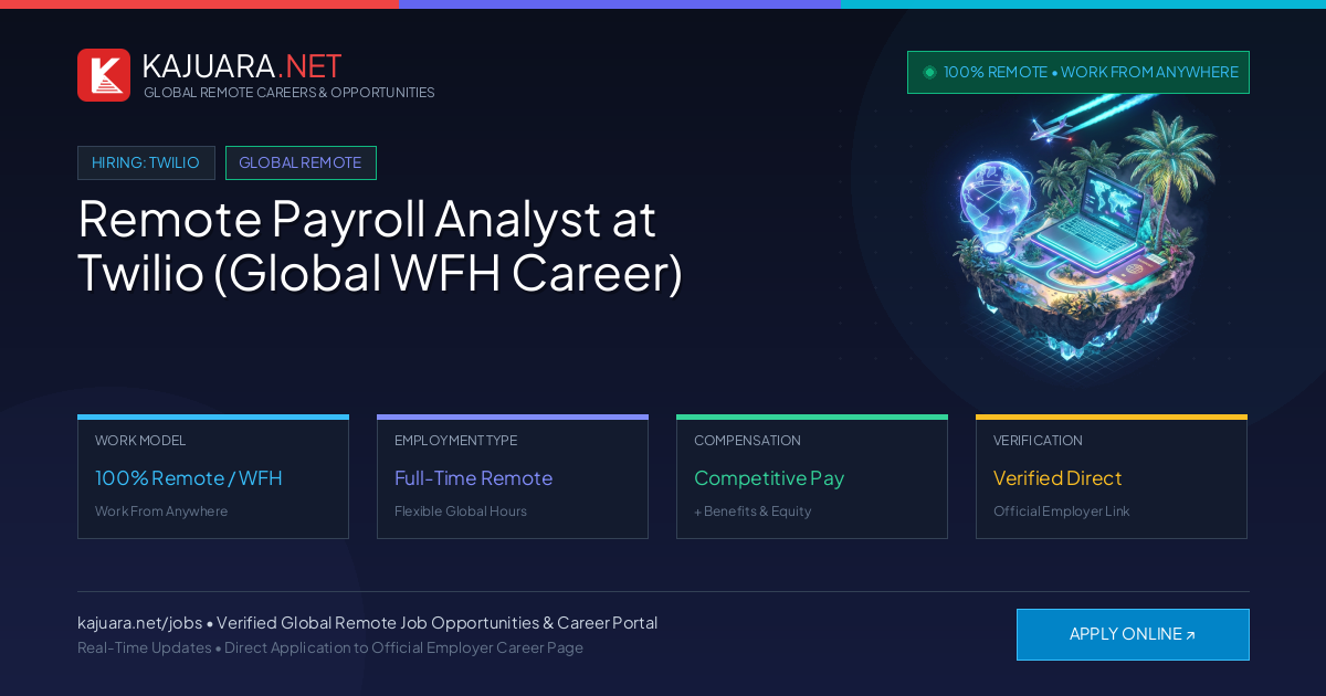 Remote Payroll Analyst at Twilio (Global WFH Career)