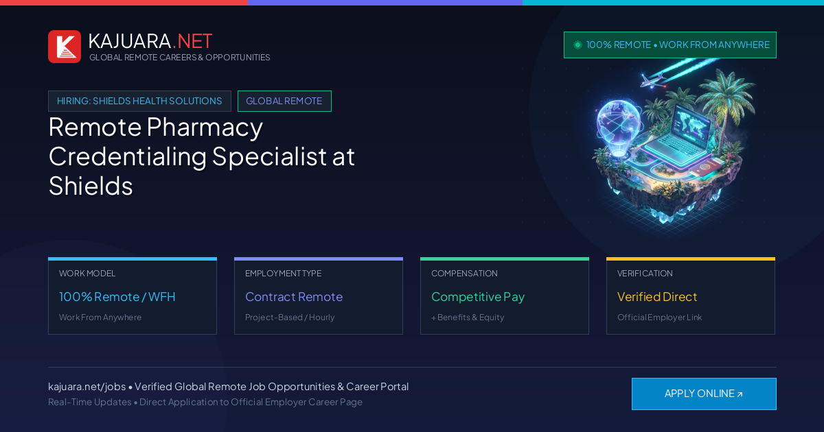Remote Pharmacy Credentialing Specialist at Shields Health Solutions WFH