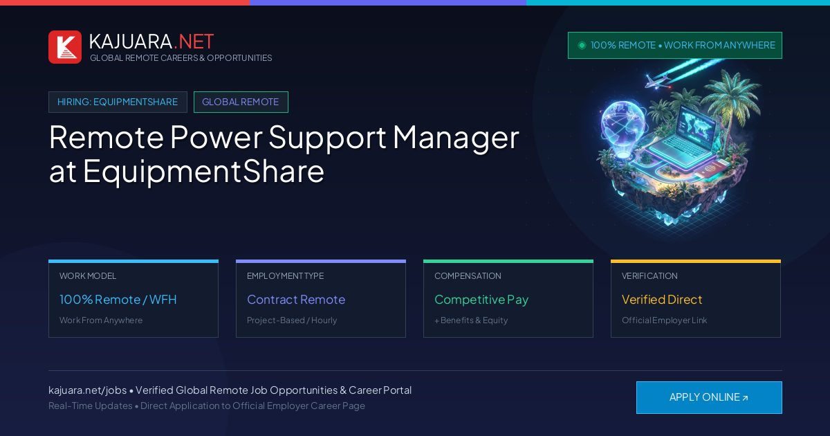Remote Power Support Manager at EquipmentShare - Work From Home