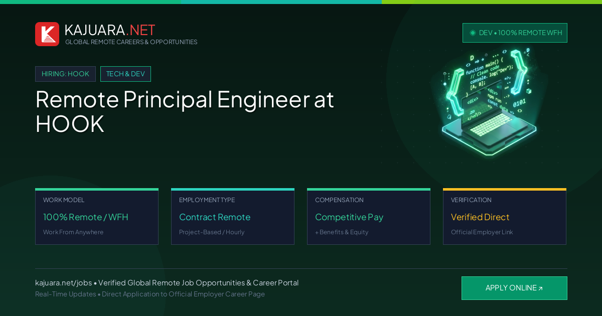 Remote Principal Engineer at HOOK - Work From Home