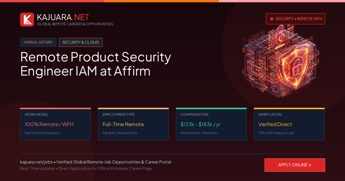 Remote Product Security Engineer IAM at Affirm - Work From Home