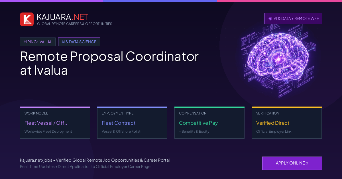 Remote Proposal Coordinator at Ivalua - Work From Home