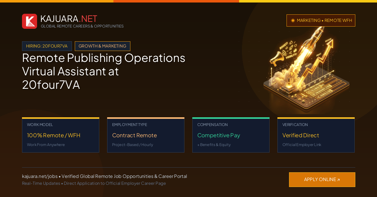 Remote Publishing Operations Virtual Assistant at 20four7VA WFH