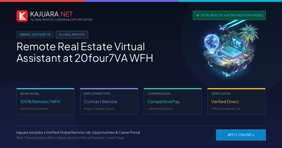 Remote Real Estate Virtual Assistant at 20four7VA WFH