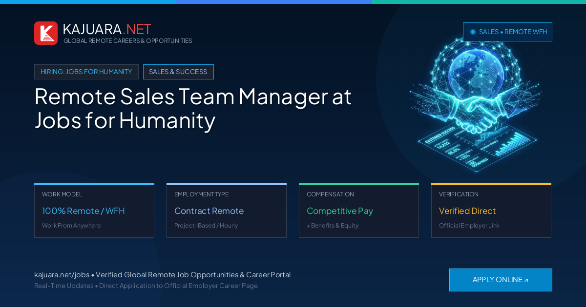 Remote Sales Team Manager at Jobs for Humanity - Work From Home
