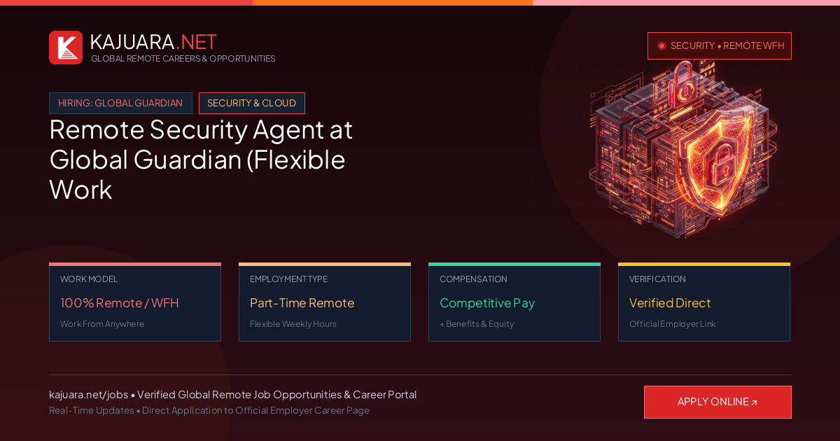 Remote Security Agent at Global Guardian (Flexible Work From Home)