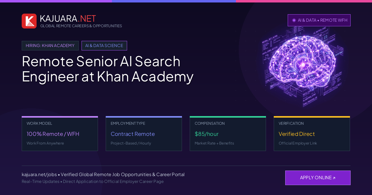 Remote Senior AI Search Engineer at Khan Academy - Work From Home