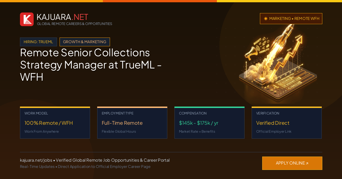 Remote Senior Collections Strategy Manager at TrueML - WFH