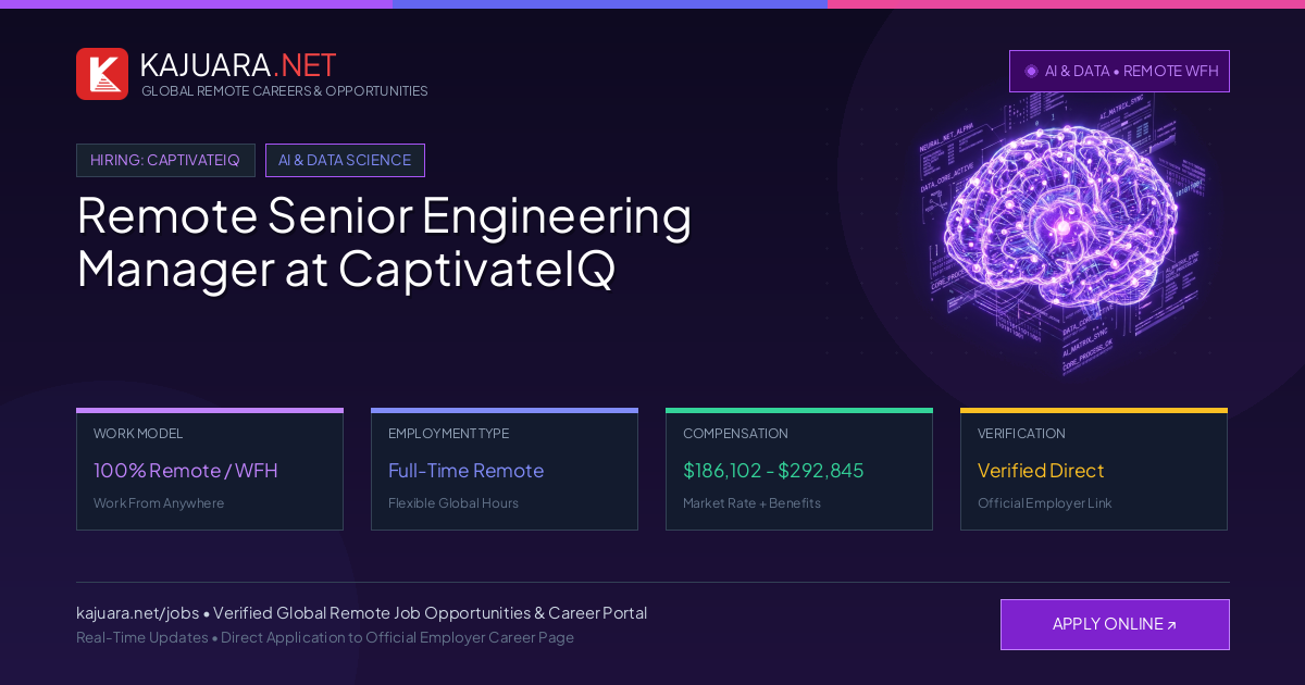 Remote Senior Engineering Manager at CaptivateIQ - Work From Home