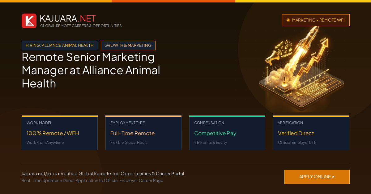 Remote Senior Marketing Manager at Alliance Animal Health - Work From Home