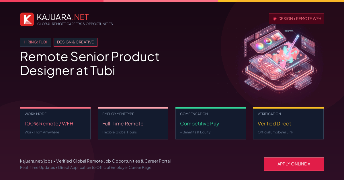Remote Senior Product Designer at Tubi - Work From Home