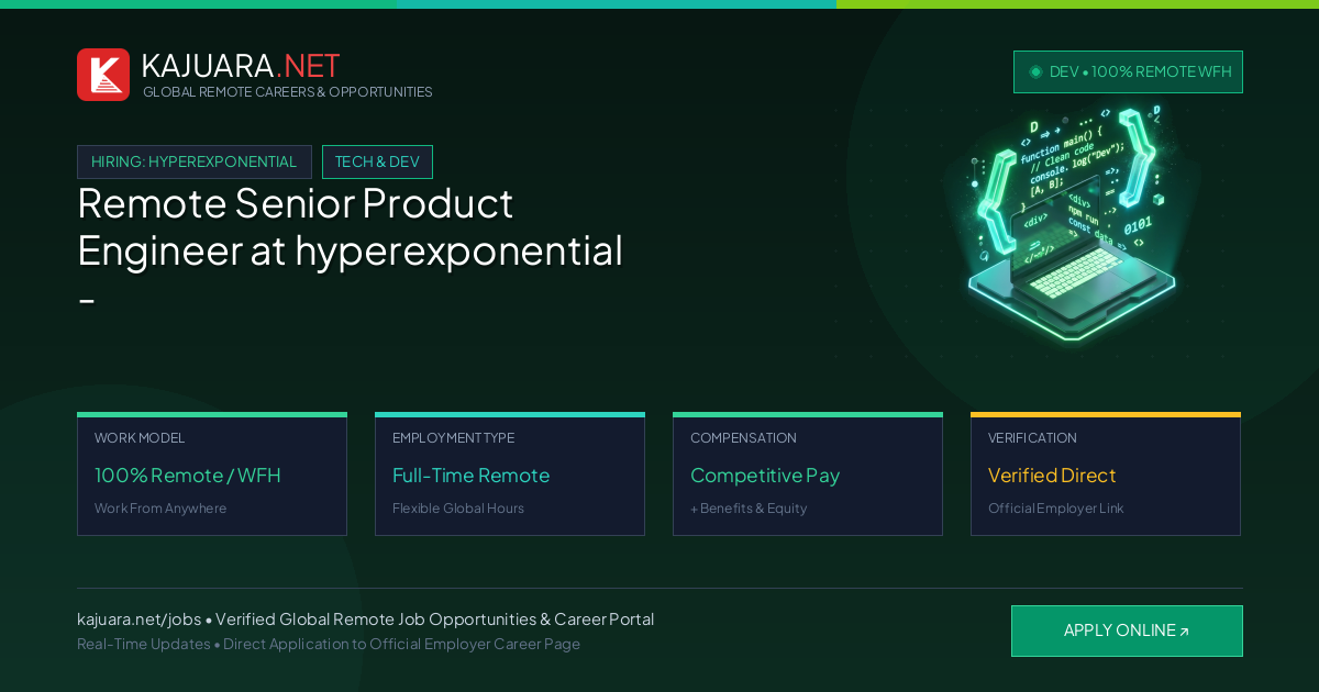 Remote Senior Product Engineer at hyperexponential - WFH