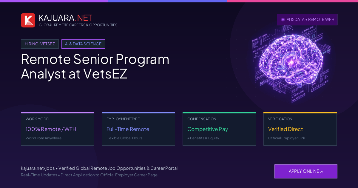 Remote Senior Program Analyst at VetsEZ - Work From Home