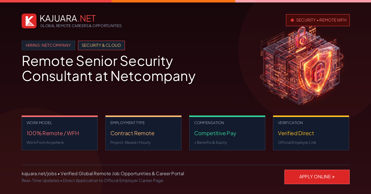 Remote Senior Security Consultant at Netcompany - Work From Home