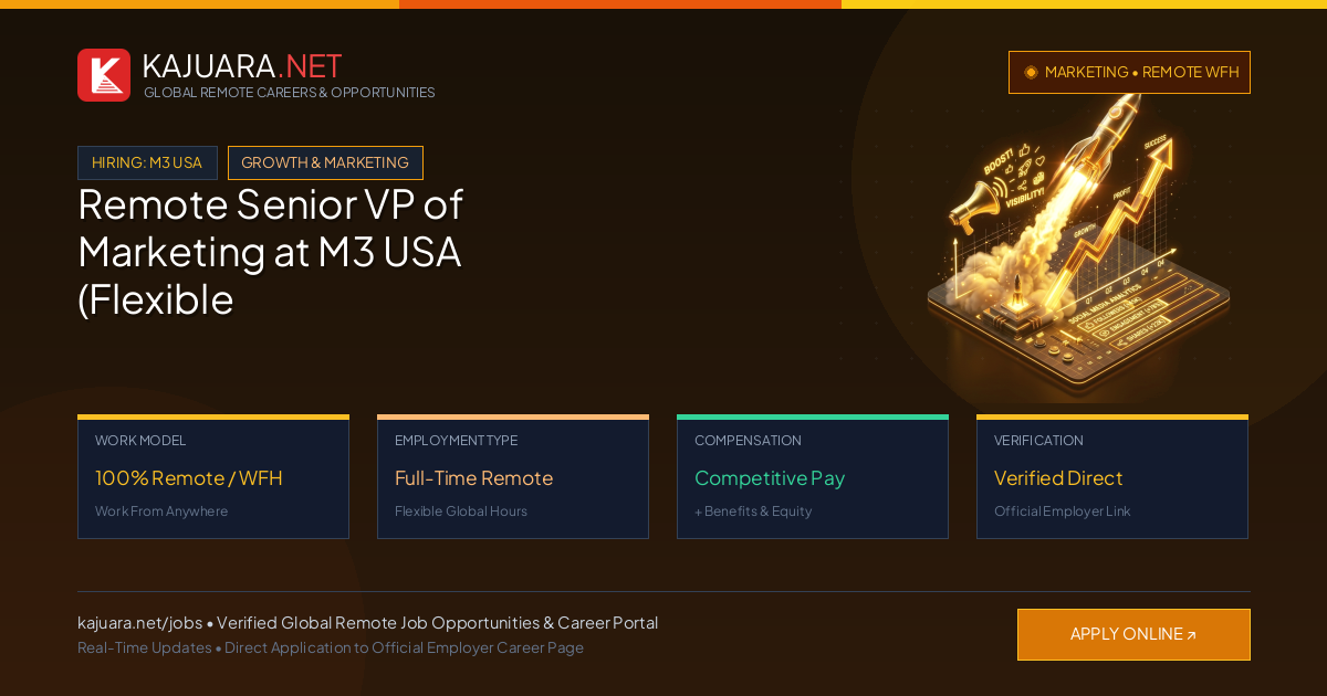 Remote Senior VP of Marketing at M3 USA (Flexible WFH)