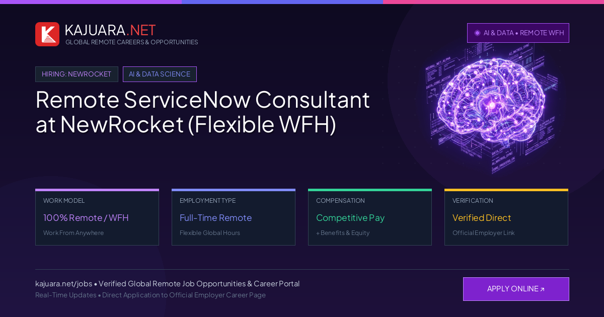 Remote ServiceNow Consultant at NewRocket (Flexible WFH)