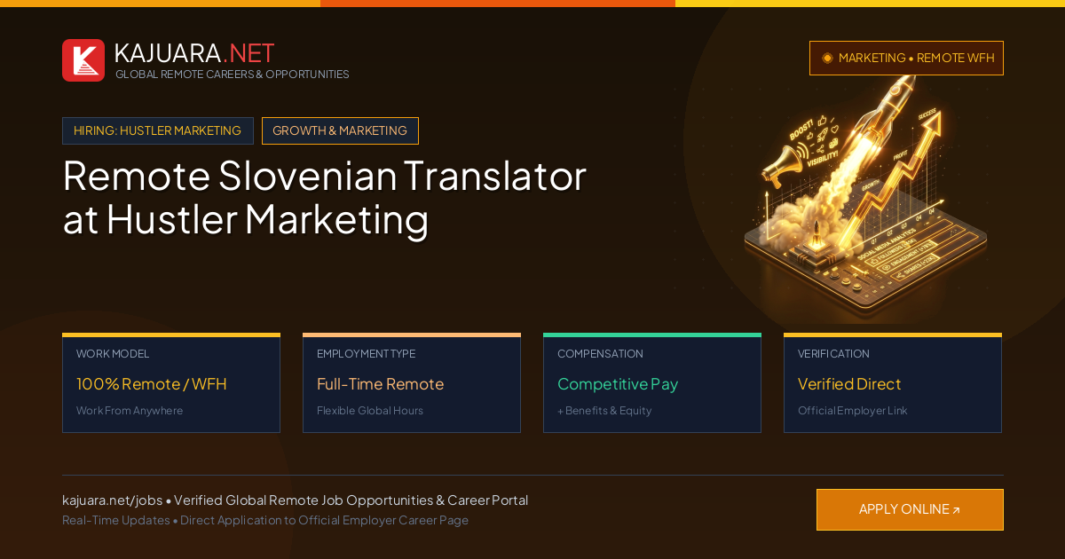 Remote Slovenian Translator at Hustler Marketing - Work From Home