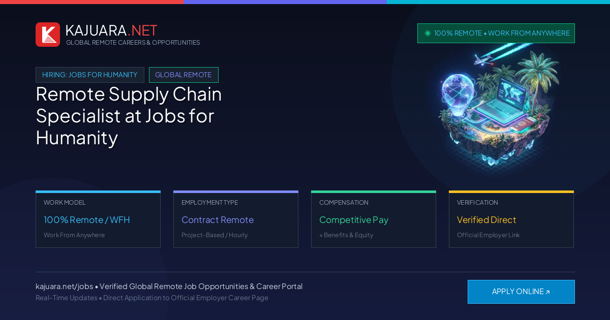 Remote Supply Chain Specialist at Jobs for Humanity - WFH