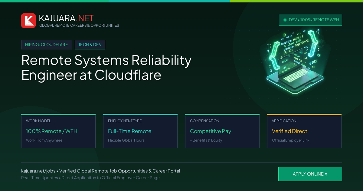 Remote Systems Reliability Engineer at Cloudflare - Work From Home