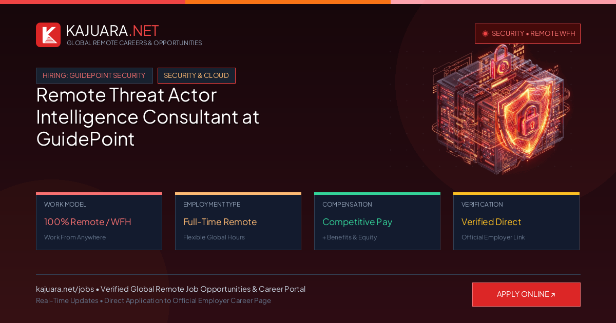 Remote Threat Actor Intelligence Consultant at GuidePoint Security