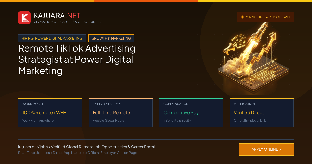 Remote TikTok Advertising Strategist at Power Digital Marketing (WFH)