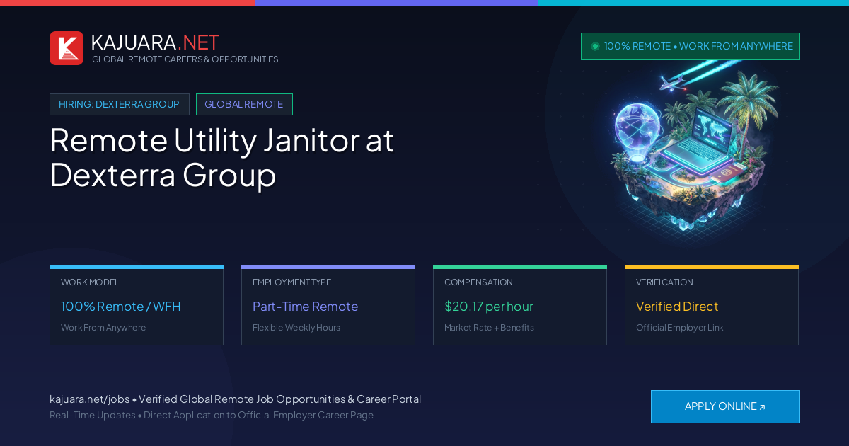 Remote Utility Janitor at Dexterra Group - Work From Home
