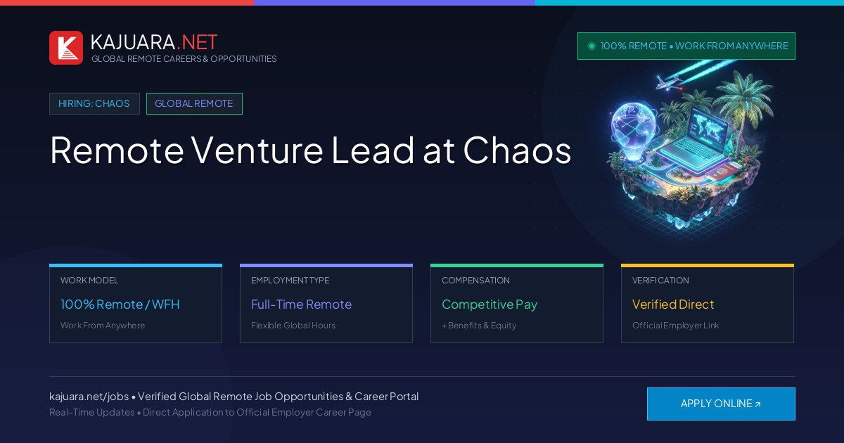 Remote Venture Lead at Chaos - Work From Home