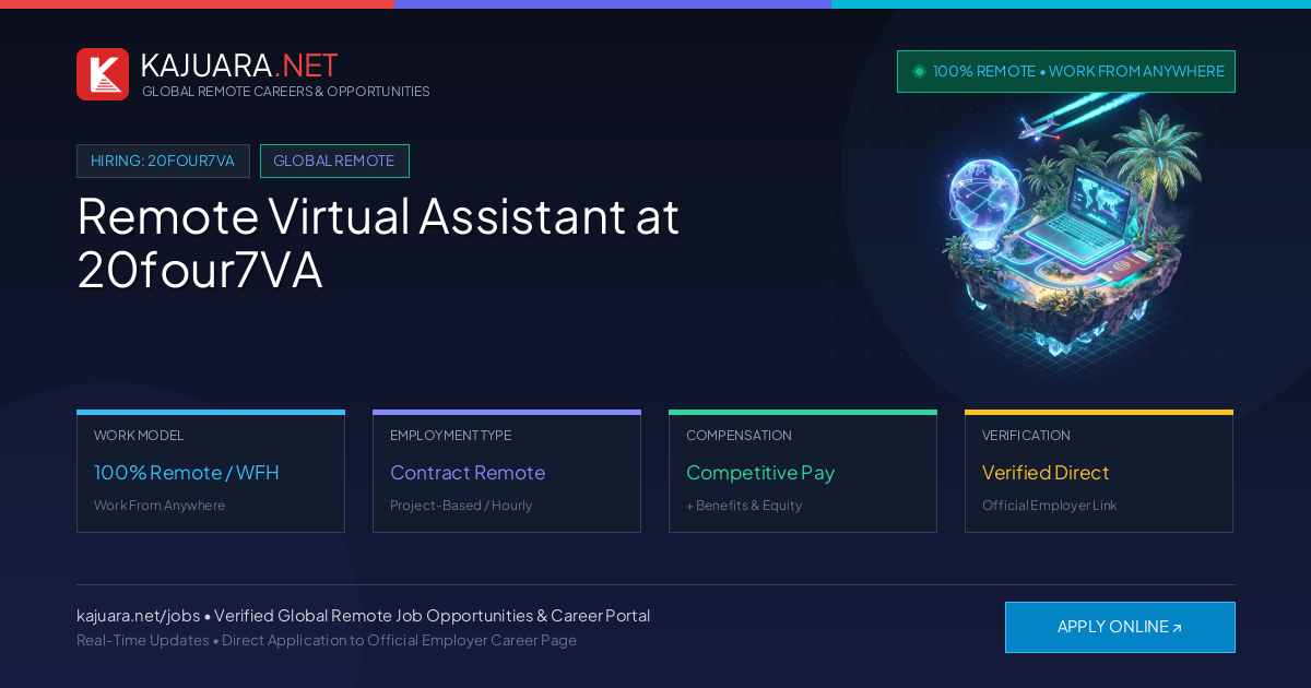 Remote Virtual Assistant at 20four7VA - Work From Home