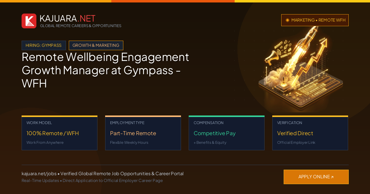 Remote Wellbeing Engagement Growth Manager at Gympass - WFH