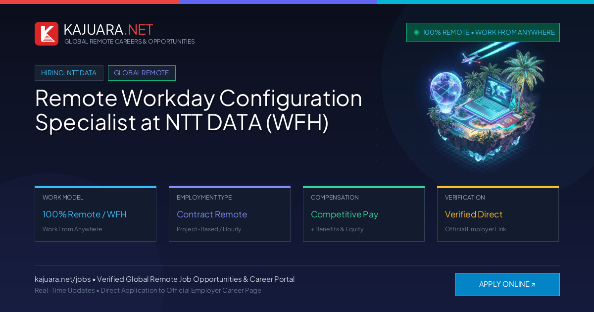 Remote Workday Configuration Specialist at NTT DATA (WFH)