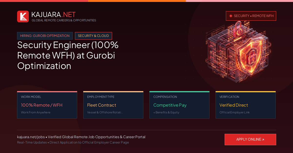 Security Engineer (100% Remote WFH) at Gurobi Optimization