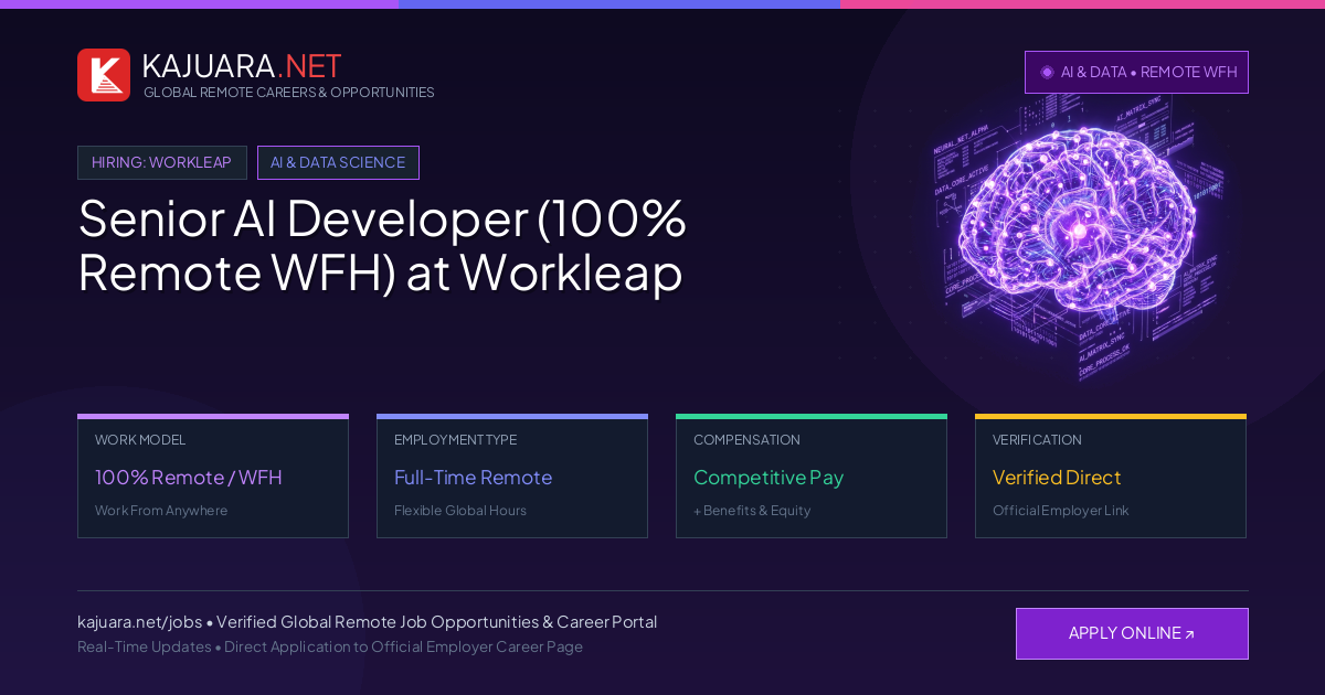 Senior AI Developer (100% Remote WFH) at Workleap