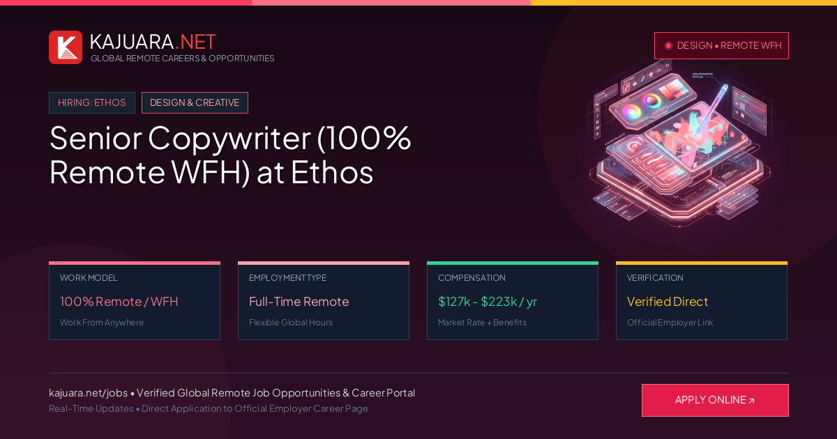Senior Copywriter (100% Remote WFH) at Ethos