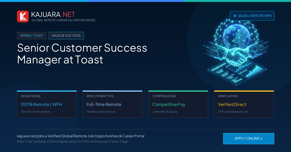 Senior Customer Success Manager at Toast (100% Remote WFH)