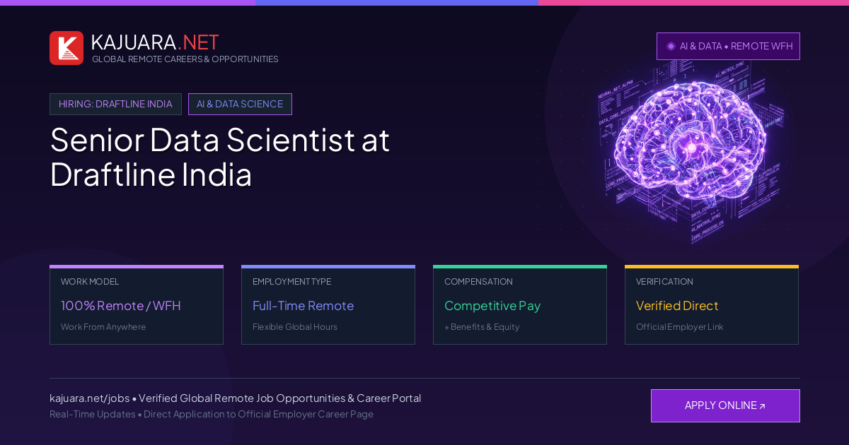 Senior Data Scientist at Draftline India (Global Remote Career)