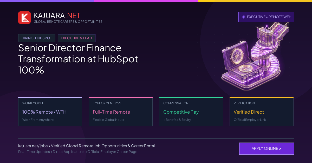 Senior Director Finance Transformation at HubSpot 100% Remote WFH