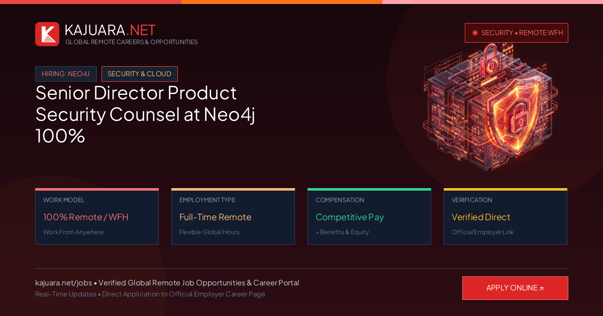 Senior Director Product Security Counsel at Neo4j 100% Remote WFH