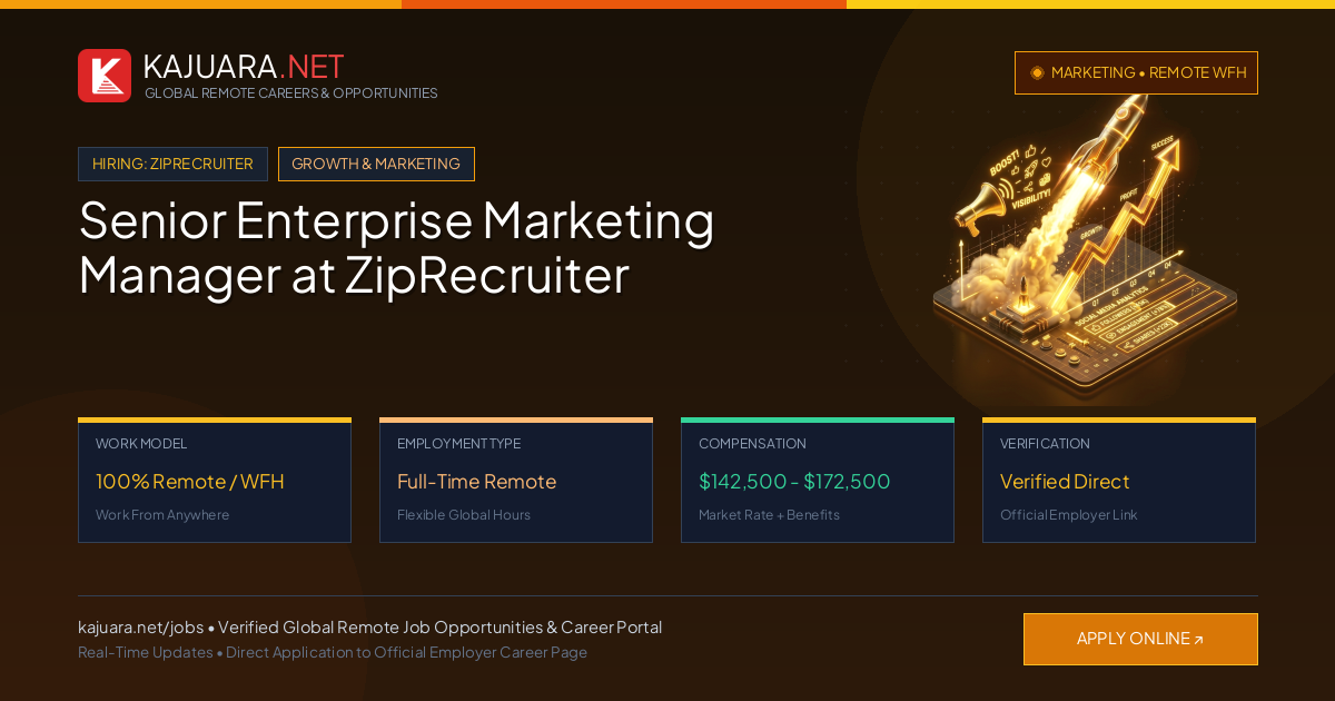 Senior Enterprise Marketing Manager at ZipRecruiter (100% Remote WFH)