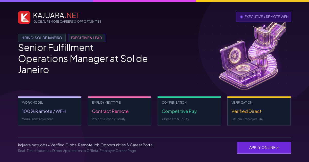 Senior Fulfillment Operations Manager at Sol de Janeiro - Remote WFH