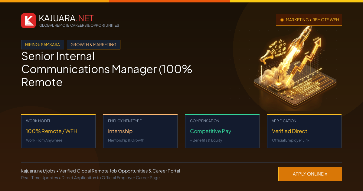 Senior Internal Communications Manager (100% Remote WFH) at Samsara