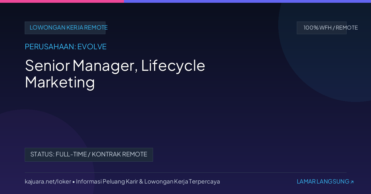 Senior Manager, Lifecycle Marketing