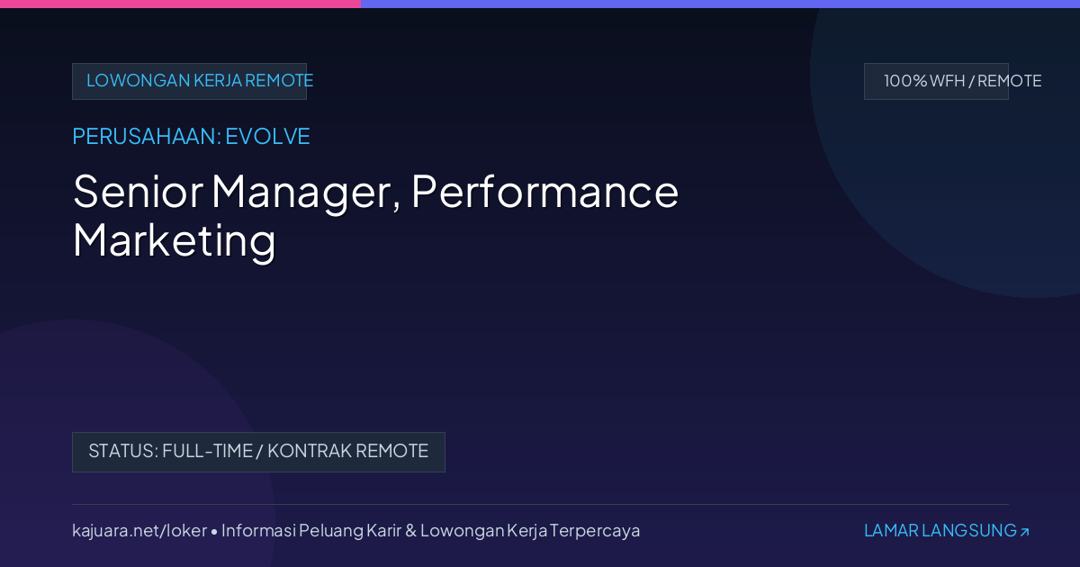 Senior Manager, Performance Marketing