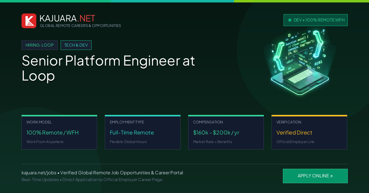 Senior Platform Engineer at Loop (100% Remote WFH)